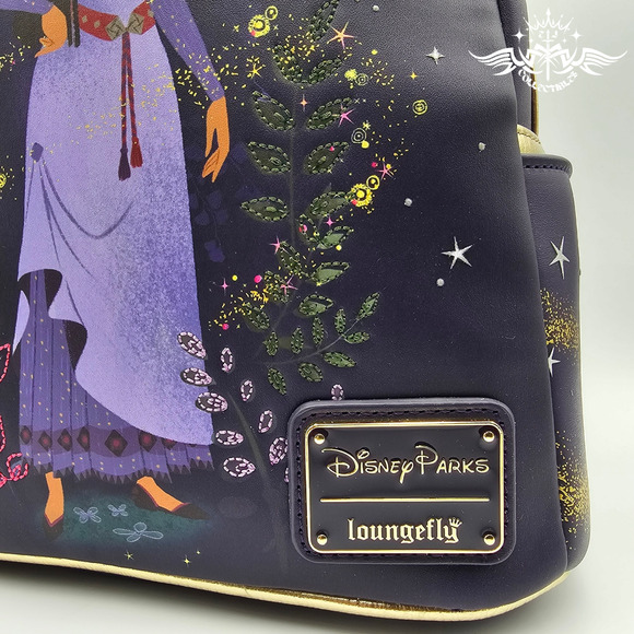 Loungefly Disney Parks Wish Asha Star Purple Mini Backpack Bag New - Picture 8 of 9